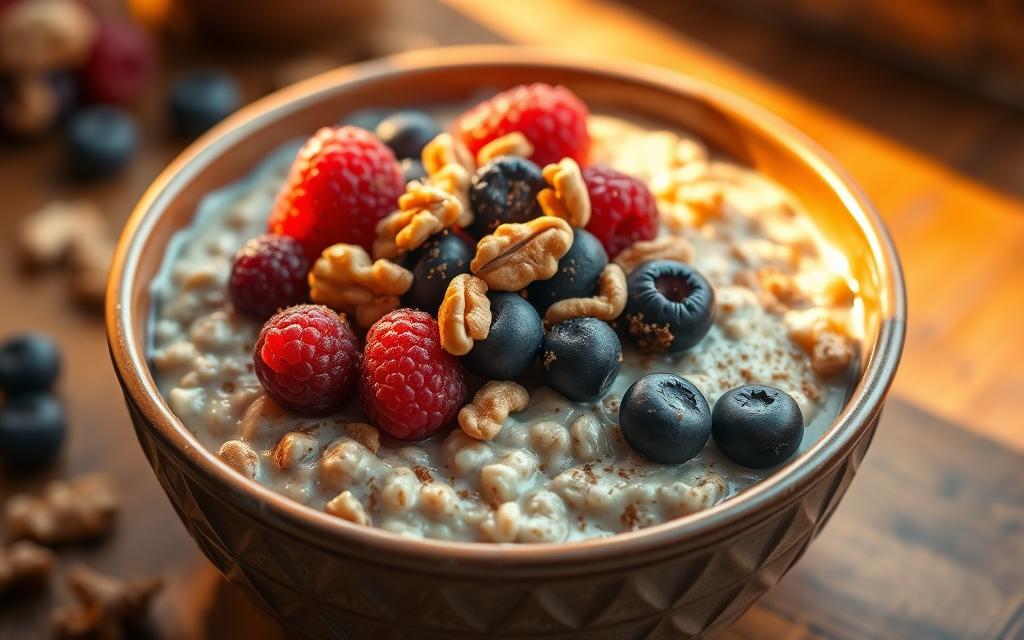 Antioxidant-Rich Berry and Walnut Oatmeal