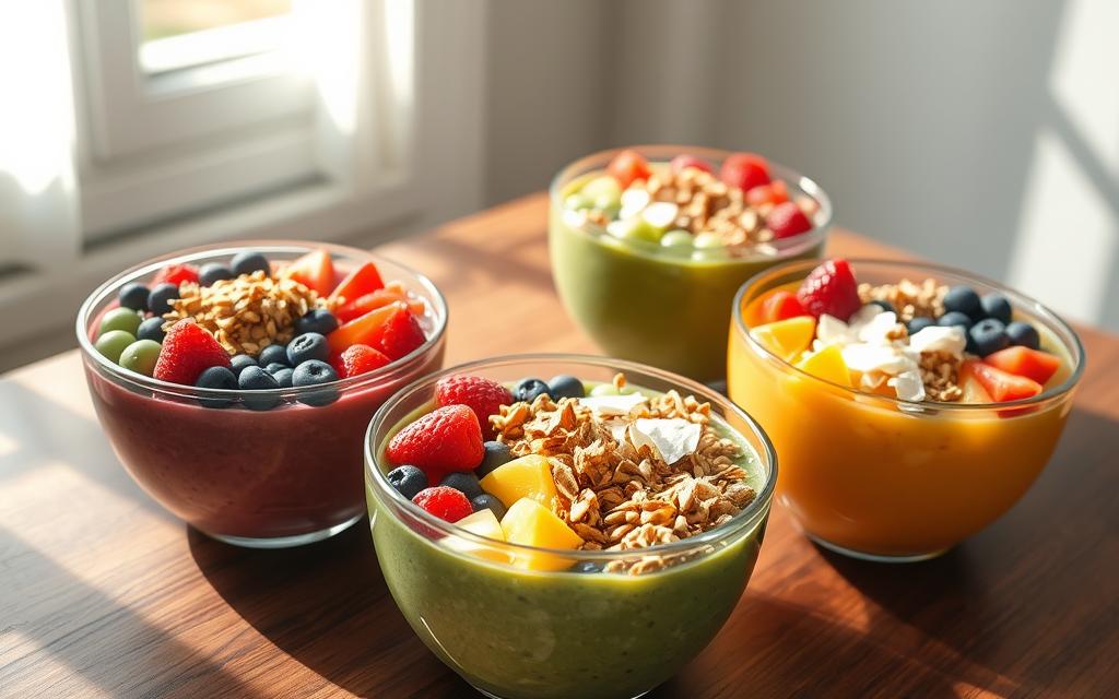 colorful smoothie bowls